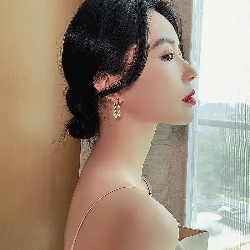 Real 925 Sterling Silver Sweet Korean Natural Baroque Pearl Charming Stud Earrings for Women Wedding Engagement Jewelry piercing