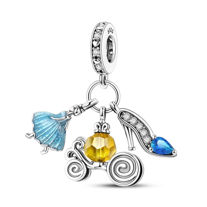 Hot Sales 925 Silver Original Charms Beads Colored Pendant Charm Fit Bracelet Necklace Dangle For Women DIY Jewelry Making