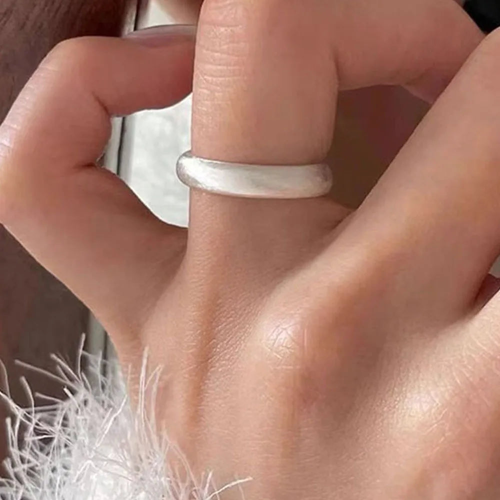 BF CLUB 925 Sterling Rings for Women Fashion Geometric Handmade Irregular Narrow Ring Party Christmas Gift