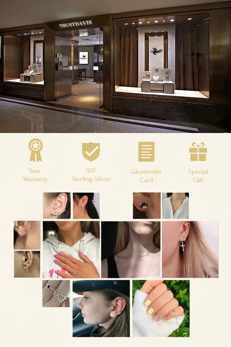 TrustDavis Real 925 Sterling Silver Fashion Gold Six Claw 3/4/5mm CZ Screw Stud Earrings For Women Wedding Fine Jewelry DA2712