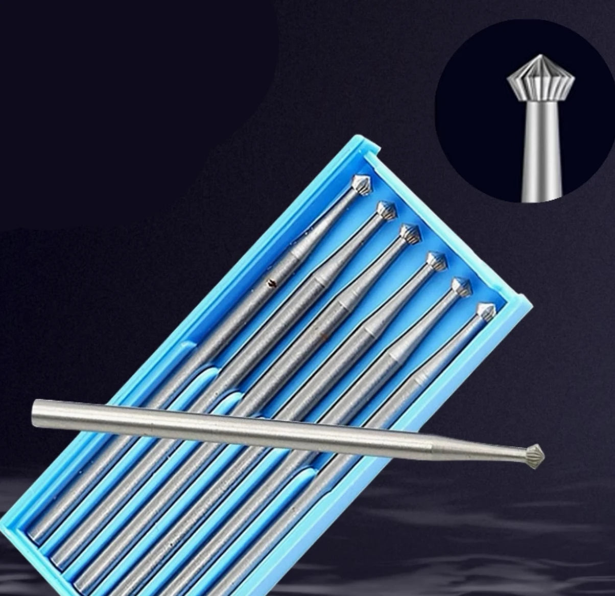 253 90° Steel Hart Bur Bearing Cutter Jewelry Stone Setting Ring Seats Rotary Cutting Bur 6pcs/box