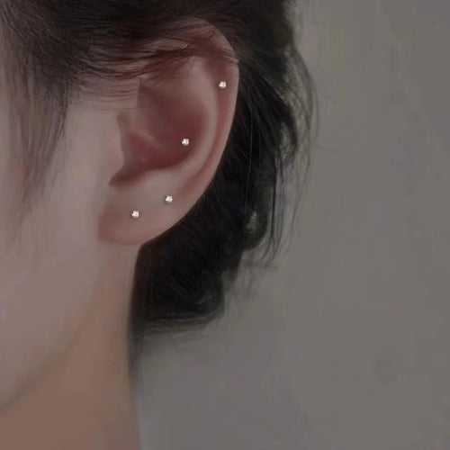 Trendy Mini Rhinestones Stud Earrings for Women Girls Daily Jewelry