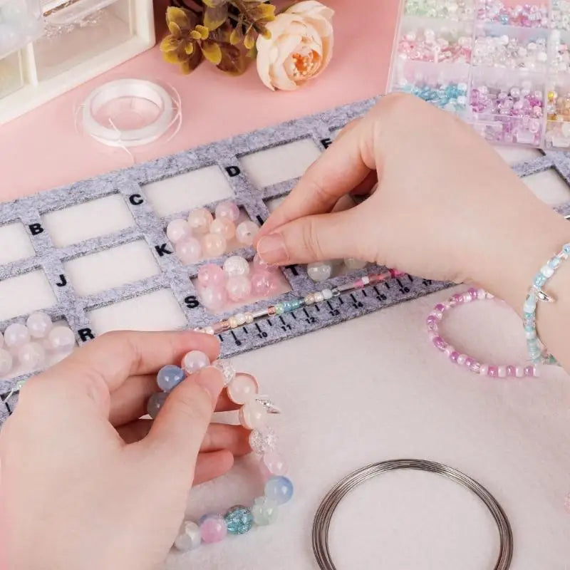 Nonslip Beading Mat Beads Design Tray For Jewelry Making With Felt Surfaces And Measurement Markings H8WF