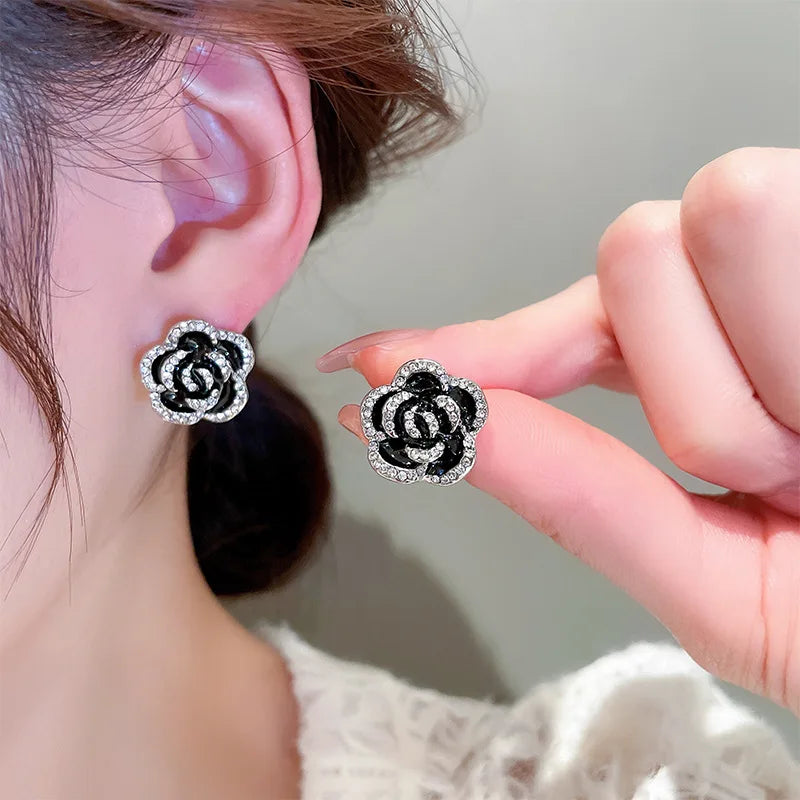 Crystal Flower Jewelry Suit Full Shiny Rhinestone Choker Necklace Women's Neck Chain Anniversarie Jewelry Ornament