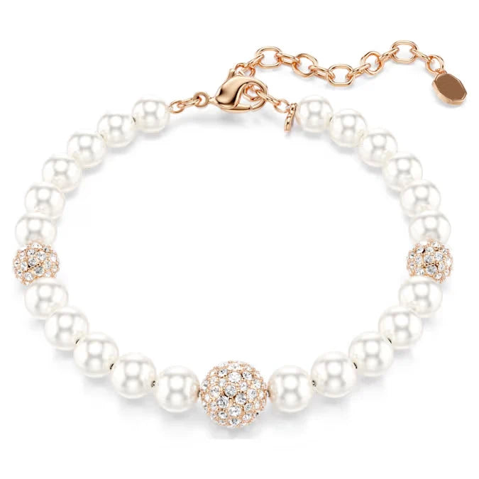 2026 New Trend Fine Jewelry Set Charming White  Red Crystal Pendant Fashion Rose Gold Pearl Necklace Bracelet Earrings for Women