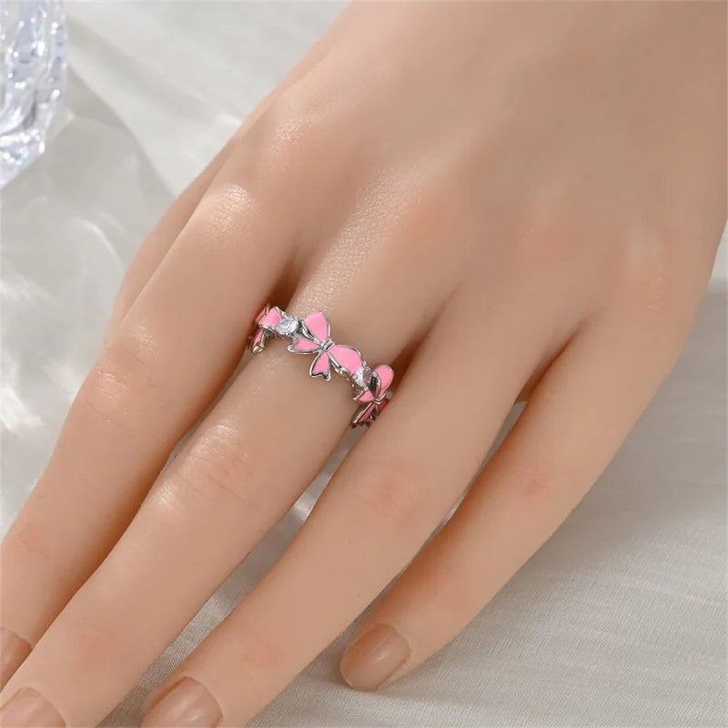 Original Hope Rainbow Flower Ring s925 Silver Jewelry DIY Exquisite Fashion