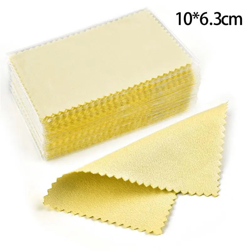 50Pcs/lot Polish Polishing Cloth Silver Color Cleaning Polishing Cloth Soft Clean Wipe Wiping Cloth For Silver Gold Jewelry Tool