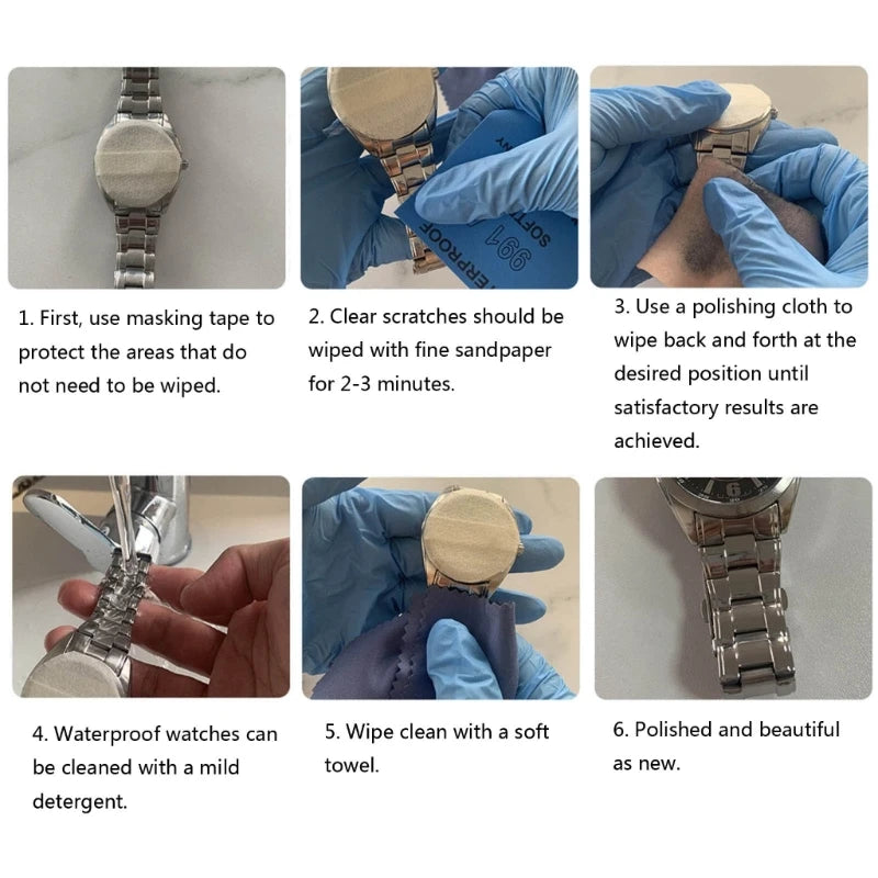 Versatile Watch Cleaning Polishing Cloth Wipe Watch Repair Tool for Watch Makers Watch Collector and Jewelry Enthusias