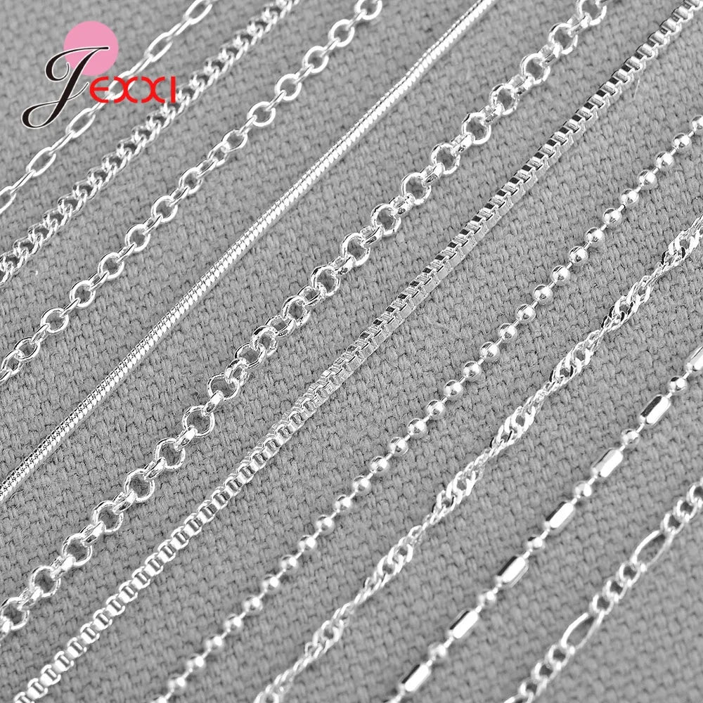 925 Sterling Silver New Arrival Hot Sale 5PCS Multi Style 16-30 Inch Luxury Colar Feminina Temperament Elegant Jewelry