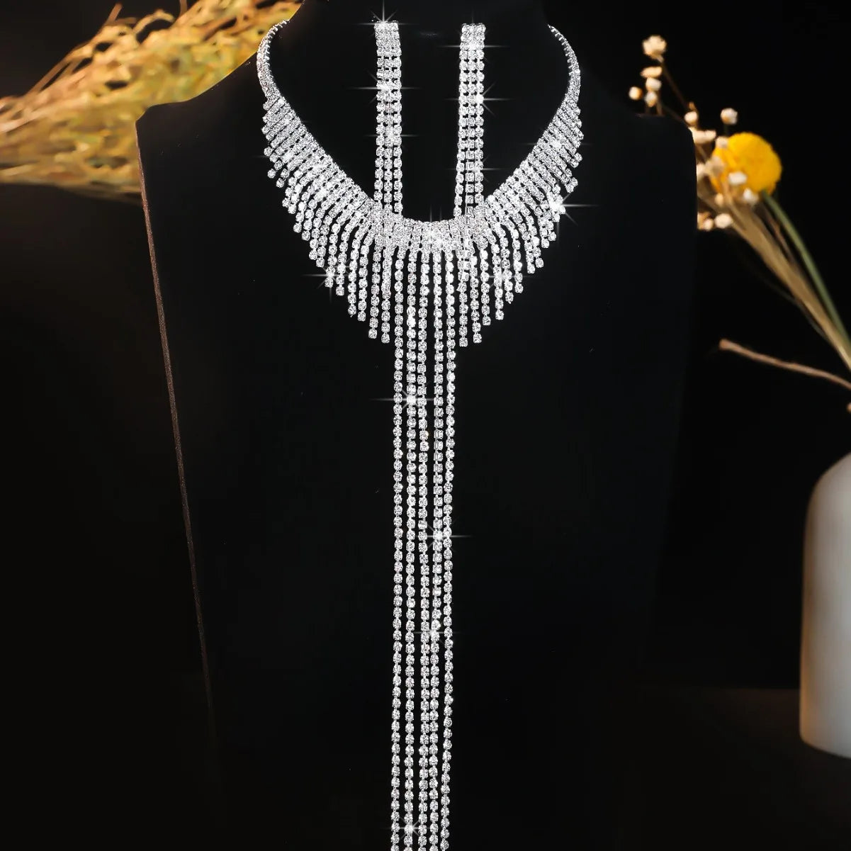 European And American Women'S Fashion Necklace, Earrings, Zircon Jewelry Set, Bridal Banquet, Party Accessories And Gifts