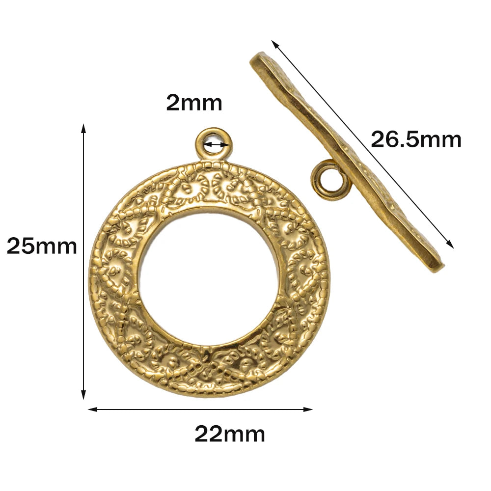 5 Sets Gold Color Stainless Steel OT Toggle End Clasp Buckle Connectors for DIY Bracelet Necklace Jewelry Making Supplies Crafts