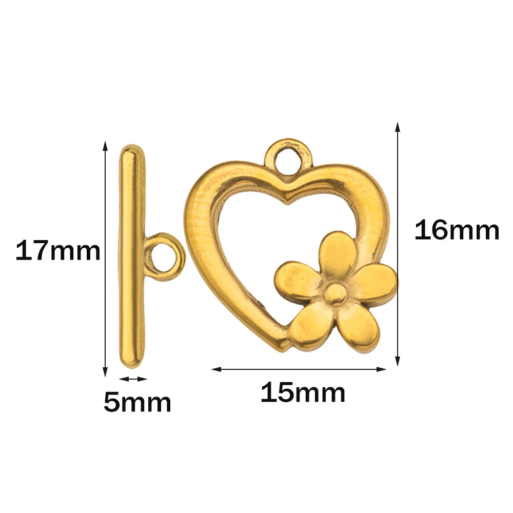 5 Sets Gold Color Stainless Steel OT Toggle End Clasp Buckle Connectors for DIY Bracelet Necklace Jewelry Making Supplies Crafts