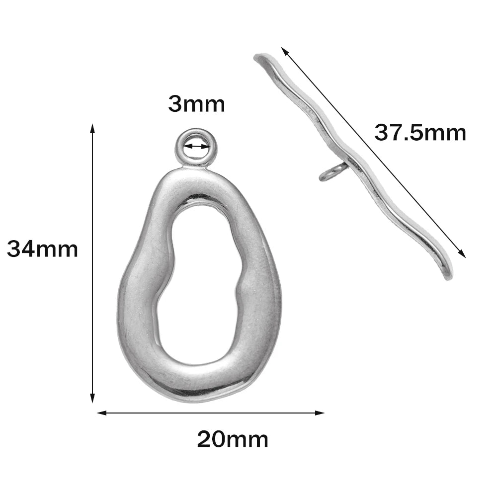 5 Sets Gold Color Stainless Steel OT Toggle End Clasp Buckle Connectors for DIY Bracelet Necklace Jewelry Making Supplies Crafts