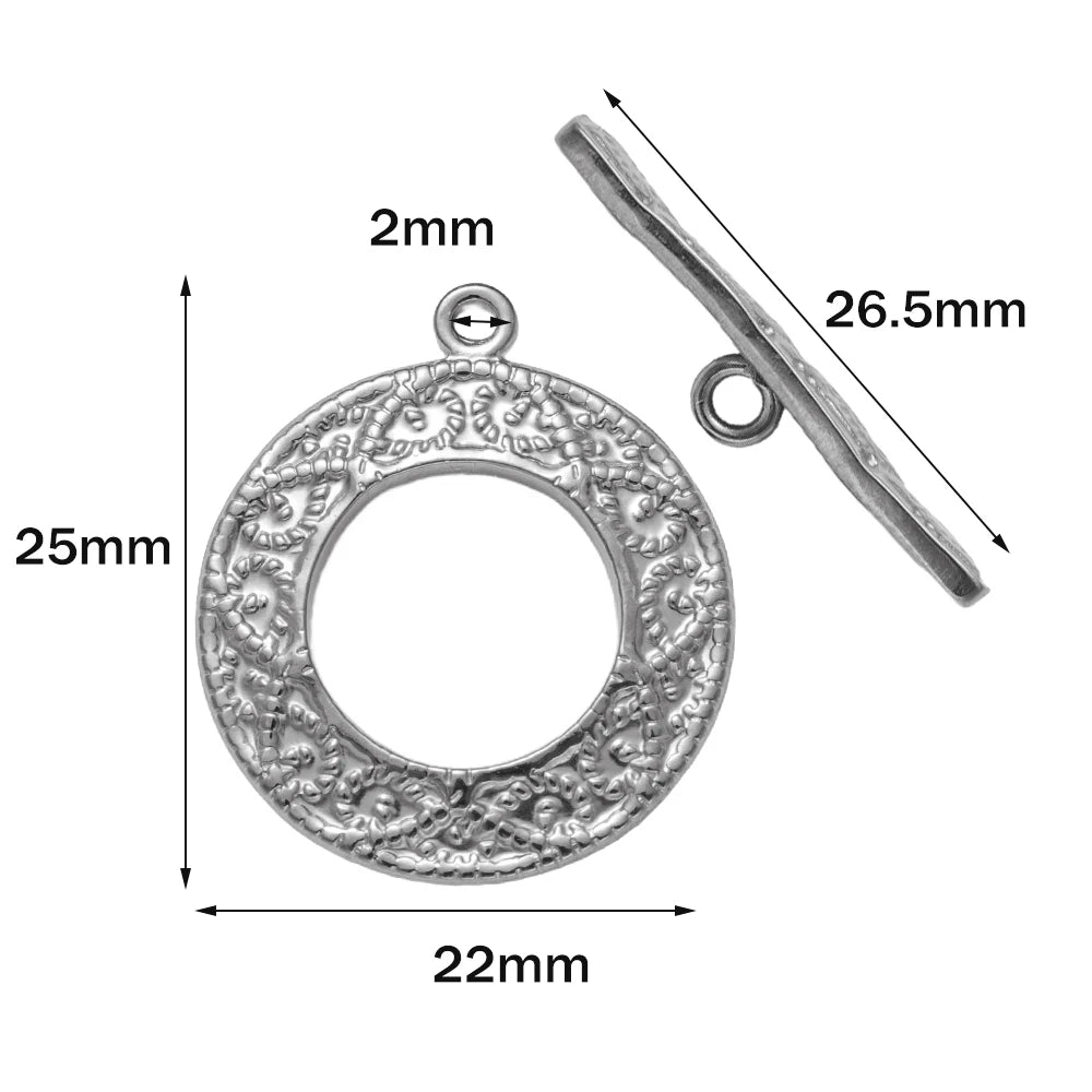 5 Sets Gold Color Stainless Steel OT Toggle End Clasp Buckle Connectors for DIY Bracelet Necklace Jewelry Making Supplies Crafts