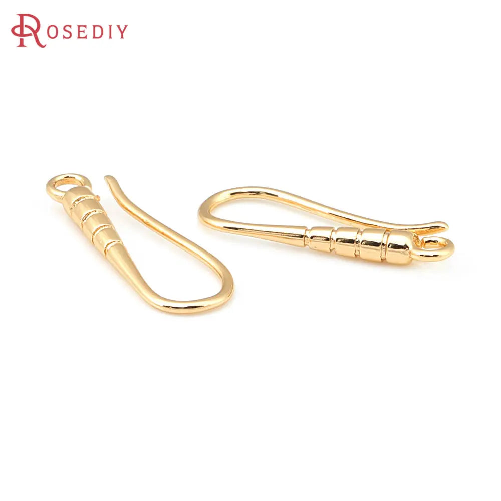 10PCS 19.5x7MM 18K Gold Color Brass Earrings Hooks High Quality Jewelry Earrings Making Supplies Diy Findings Accessories