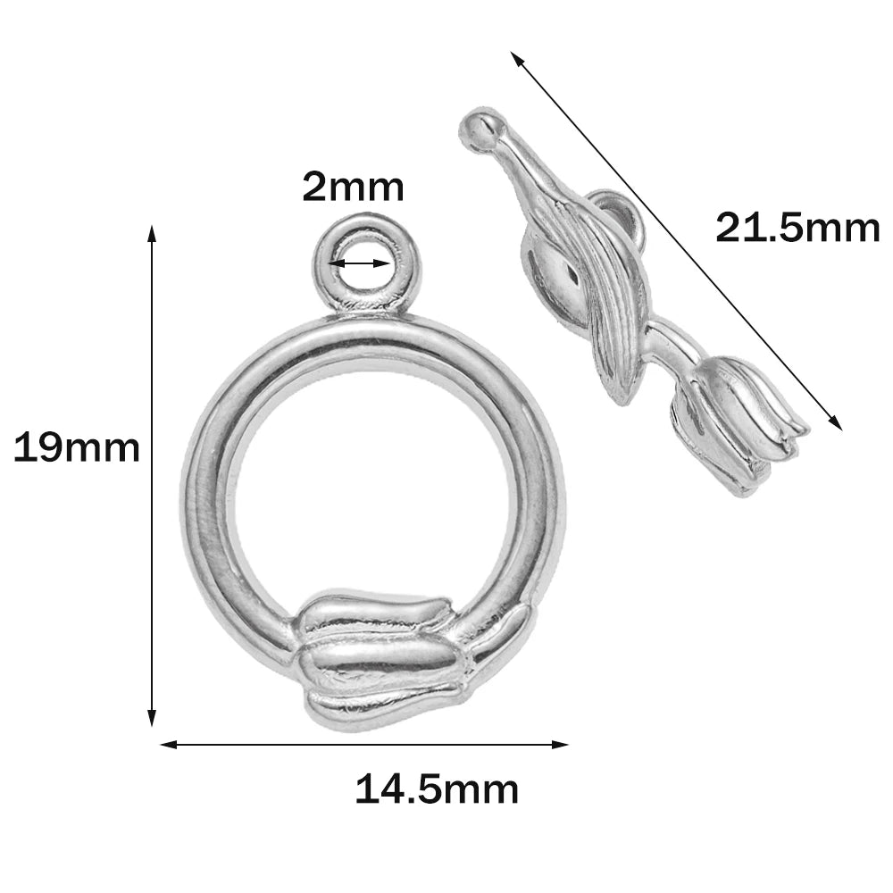 5 Sets Gold Color Stainless Steel OT Toggle End Clasp Buckle Connectors for DIY Bracelet Necklace Jewelry Making Supplies Crafts