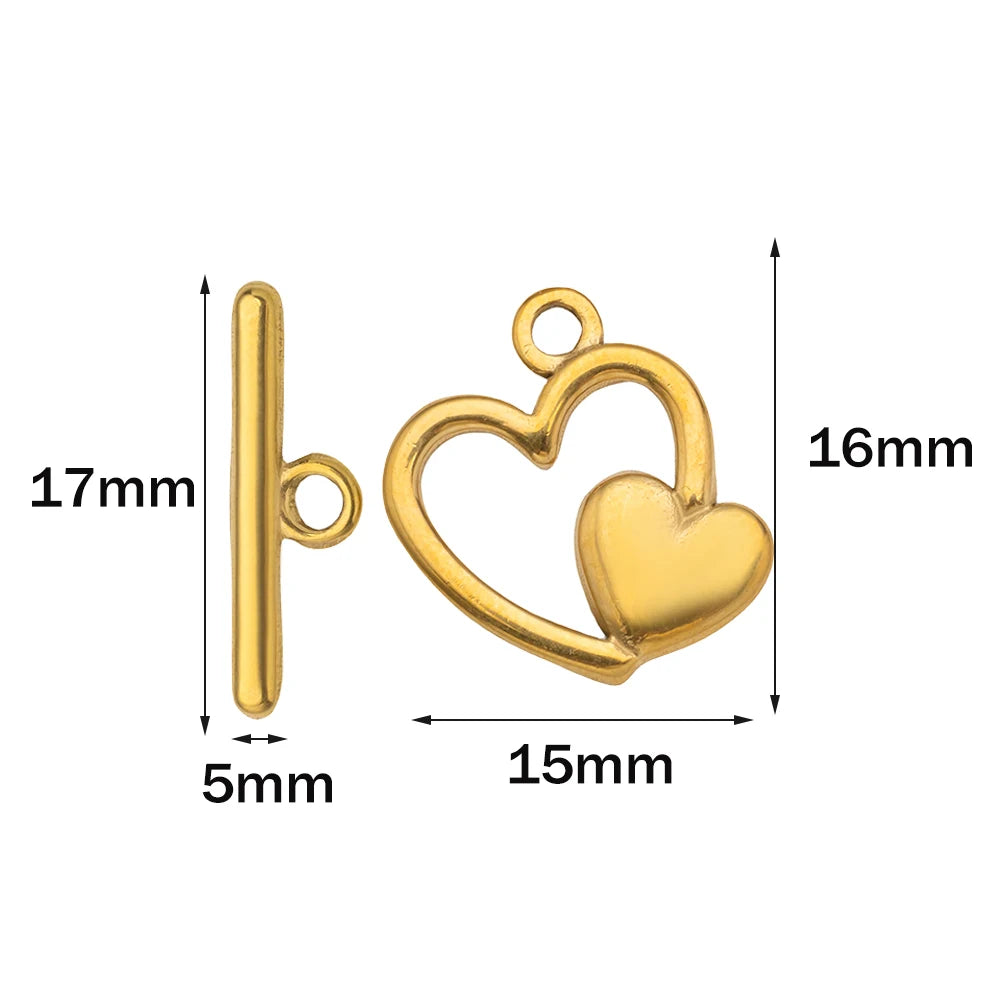5 Sets Gold Color Stainless Steel OT Toggle End Clasp Buckle Connectors for DIY Bracelet Necklace Jewelry Making Supplies Crafts