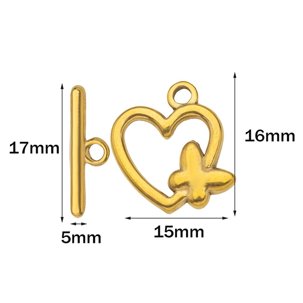 5 Sets Gold Color Stainless Steel OT Toggle End Clasp Buckle Connectors for DIY Bracelet Necklace Jewelry Making Supplies Crafts
