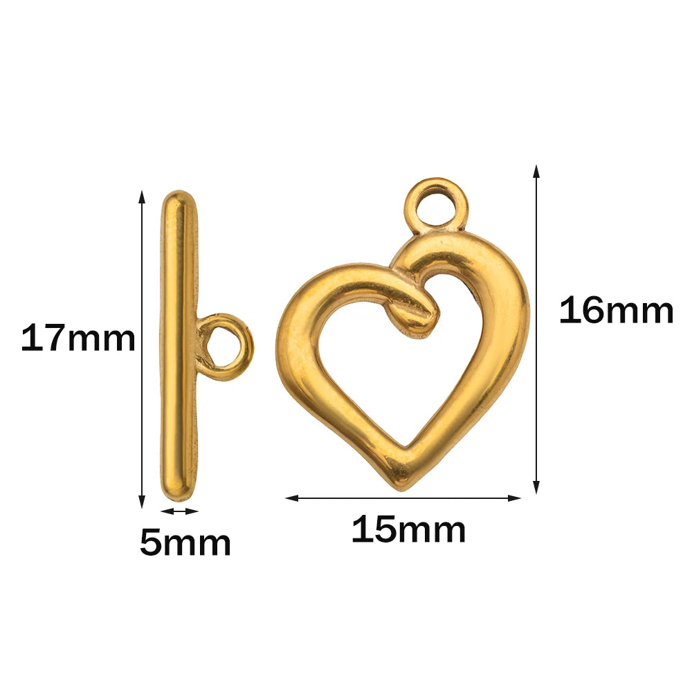 5 Sets Gold Color Stainless Steel OT Toggle End Clasp Buckle Connectors for DIY Bracelet Necklace Jewelry Making Supplies Crafts