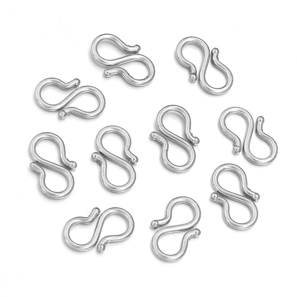 20Pcs Stainless Steel Gold Color S M Shape End Clasps Hooks Chain Connectors For Bracelet Necklace DIY Jewelry Making Supplies