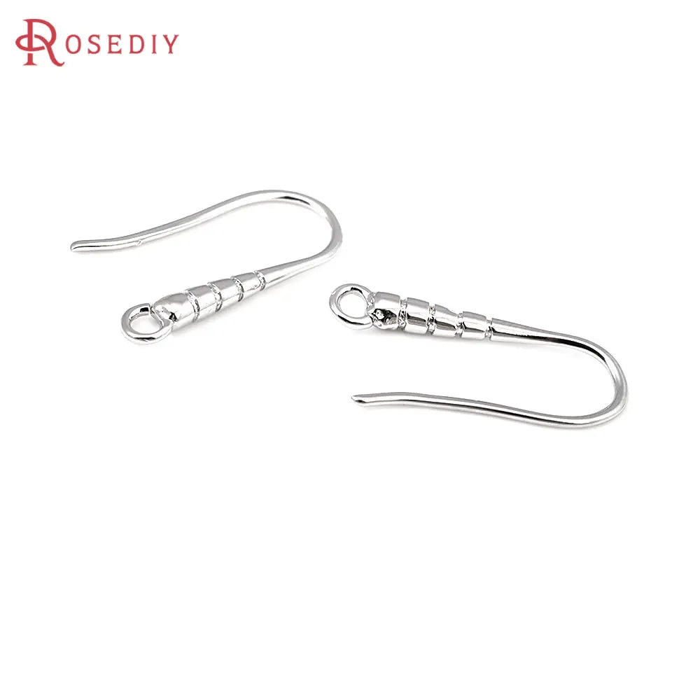 10PCS 19.5x7MM 18K Gold Color Brass Earrings Hooks High Quality Jewelry Earrings Making Supplies Diy Findings Accessories